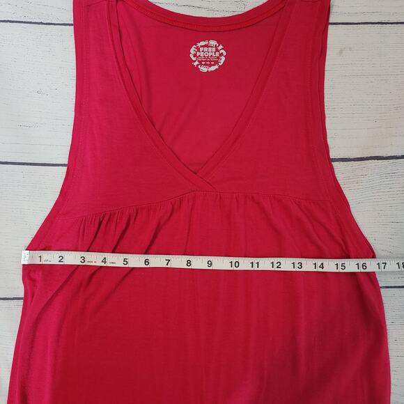 Free People Size S Sleeveless Wide Strap Pink Knee Length Shift Dress Casual - Picture 5 of 9